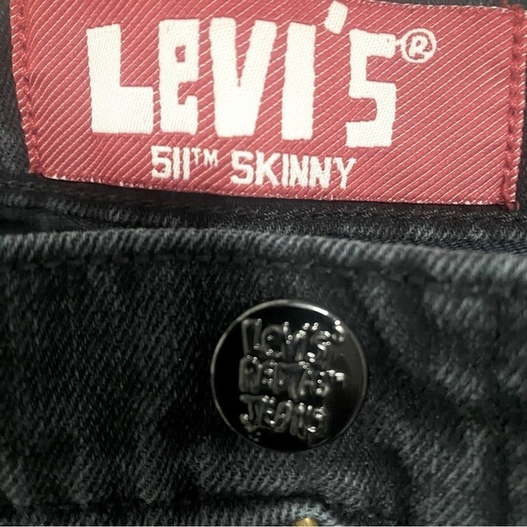 Levis Vintage Red Tab 511 Black Skinny Jean 27x27 14 Regular - Picture 4 of 11